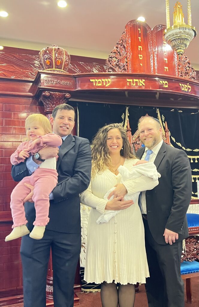 Happy Family with Rabbi Shmuel Katz, Mohel after Bris